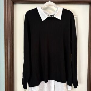 Torrid Black Sweater with White Trim